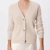 Cashmere Long Sleeve Cardigan - Soft Oatmeal