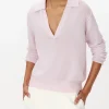 Cashmere Oversized Polo Sweater - Faded Petunia