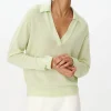 Cashmere Oversized Polo Sweater - Mint Tint