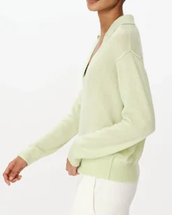 Cashmere Oversized Polo Sweater - Mint Tint