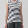 Classic Jersey Sleeveless Boy Tee - Black/ White Stripe