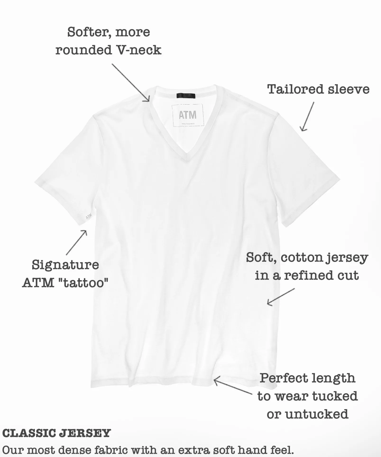 Classic Jersey V-Neck Tee - Midnight