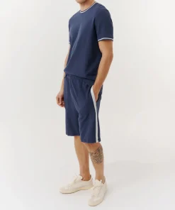 Cotton Pique Pull-On Shorts - True Navy