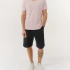 Cotton Twill Pull-On Shorts - Black