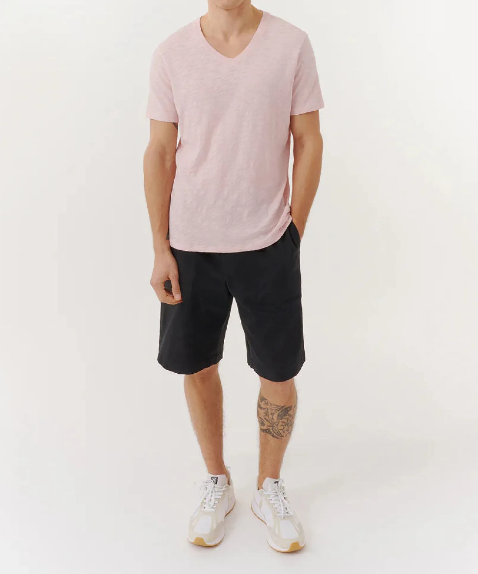 Cotton Twill Pull-On Shorts - Black