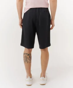 Cotton Twill Pull-On Shorts - Black