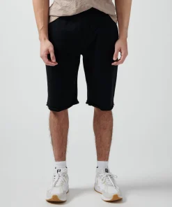 French Terry Pull-On Shorts - Black