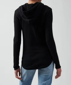 French Terry Zip-Up Hoodie - Black