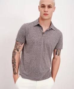 Heather Donegal Jersey Short Sleeve Polo - Heather Grey