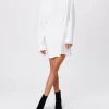 Heavyweight Jersey Media Turtleneck Dress - White
