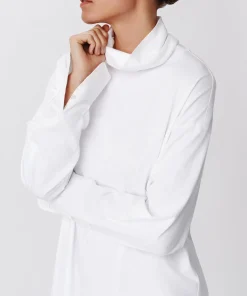 Heavyweight Jersey Media Turtleneck Dress - White