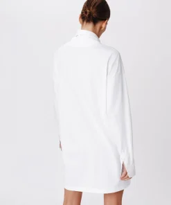 Heavyweight Jersey Media Turtleneck Dress - White