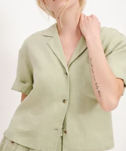 Heavyweight Linen Camp Shirt - Morning Mist