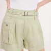 Heavyweight Linen High Waisted Shorts - Morning Mist