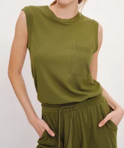 High Torsion Sleeveless Jumpsuit - Juniper