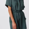 Linen With Wash Romper - Slate