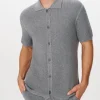 Merino Cotton Cashmere Blend Waffle Shirt - Heather Grey
