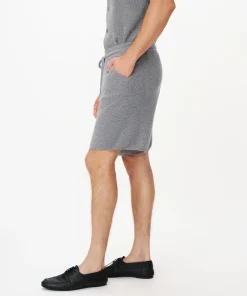 Merino Cotton Cashmere Blend Waffle Short - Heather Grey