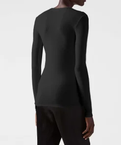 Modal Rib Long Sleeve Crew - Black