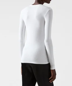 Modal Rib Long Sleeve Crew - White