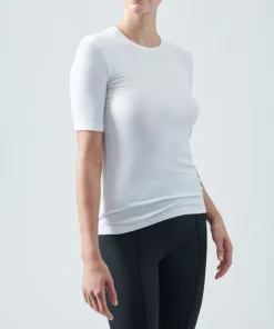 Modal Rib Short Sleeve Crew Neck Tee - White