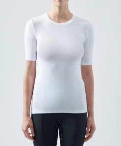 Modal Rib Short Sleeve Crew Neck Tee - White