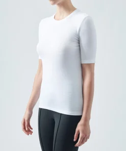 Modal Rib Short Sleeve Crew Neck Tee - White