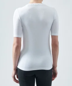 Modal Rib Short Sleeve Crew Neck Tee - White