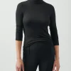 Modal Rib Turtleneck - Black