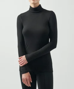 Modal Rib Turtleneck - Black