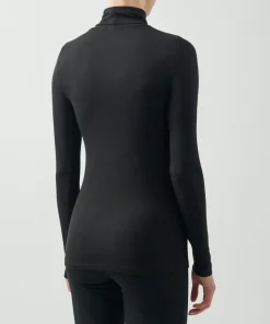 Modal Rib Turtleneck - Black