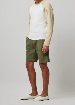Pique Shorts With Tipping - Army