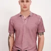 Pique With Chroma Wash Short Sleeve Polo - Wisty Mauve