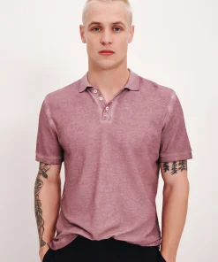 Pique With Chroma Wash Short Sleeve Polo - Wisty Mauve