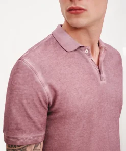 Pique With Chroma Wash Short Sleeve Polo - Wisty Mauve