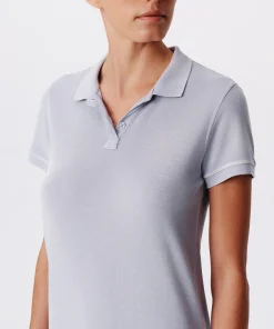 Pique With Wash Short Sleeve Polo Dress - Skyflower