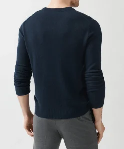 Recycled Cashmere Exposed Seam V-Neck Sweater - Midnight