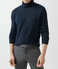 Recycled Cashmere Turtleneck Sweater - Midnight