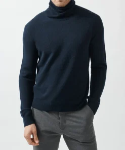 Recycled Cashmere Turtleneck Sweater - Midnight