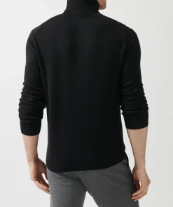 Recycled Cashmere Turtleneck Sweater - Black