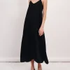 Silk Charmeuse Sleeveless Dress - Black