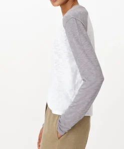 Slub Jersey Baseball Tee - White-Moon