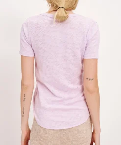 Slub Jersey Classic Short Sleeve V-Neck Tee - Violet Breeze