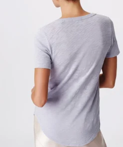 Slub Jersey Classic Short Sleeve V-Neck Tee - Skyflower