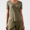 Slub Jersey Classic V-Neck Tee - Army