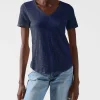 Slub Jersey Classic V-Neck Tee - Midnight