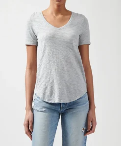Slub Jersey Classic V-Neck Tee - Heather Grey