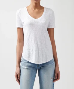 Slub Jersey Classic V-Neck Tee - White