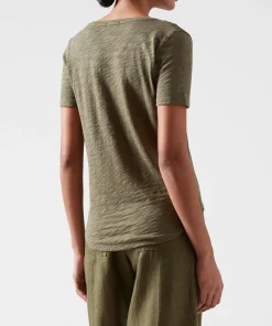 Slub Jersey Classic V-Neck Tee - Army