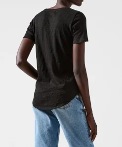 Slub Jersey Classic V-Neck Tee - Black